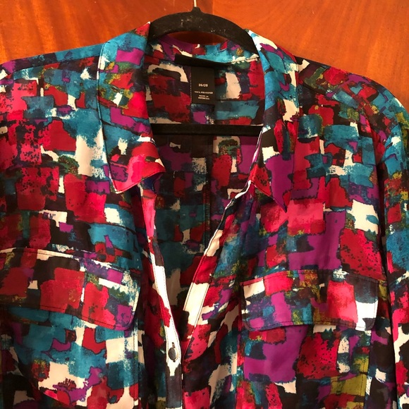 Lane Bryant multi color tunic with cinched waist - Picture 3 of 8